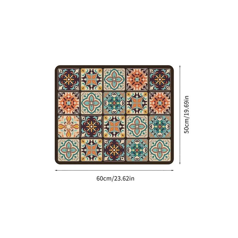 ABBP-Quick-Dry 50X60cm Washed Dust Cover Pad For Washing Machine Checkered Pattern, Absorbent Protective Top Mat For Washer And