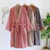 Bademäntel aus reiner Baumwolle für Damen 3/4-Ärmel Frühling Herbst Bademantel Damen Bedruckte Morgenmäntel Locker Hausbekleidung Schlaf Morgenmäntel