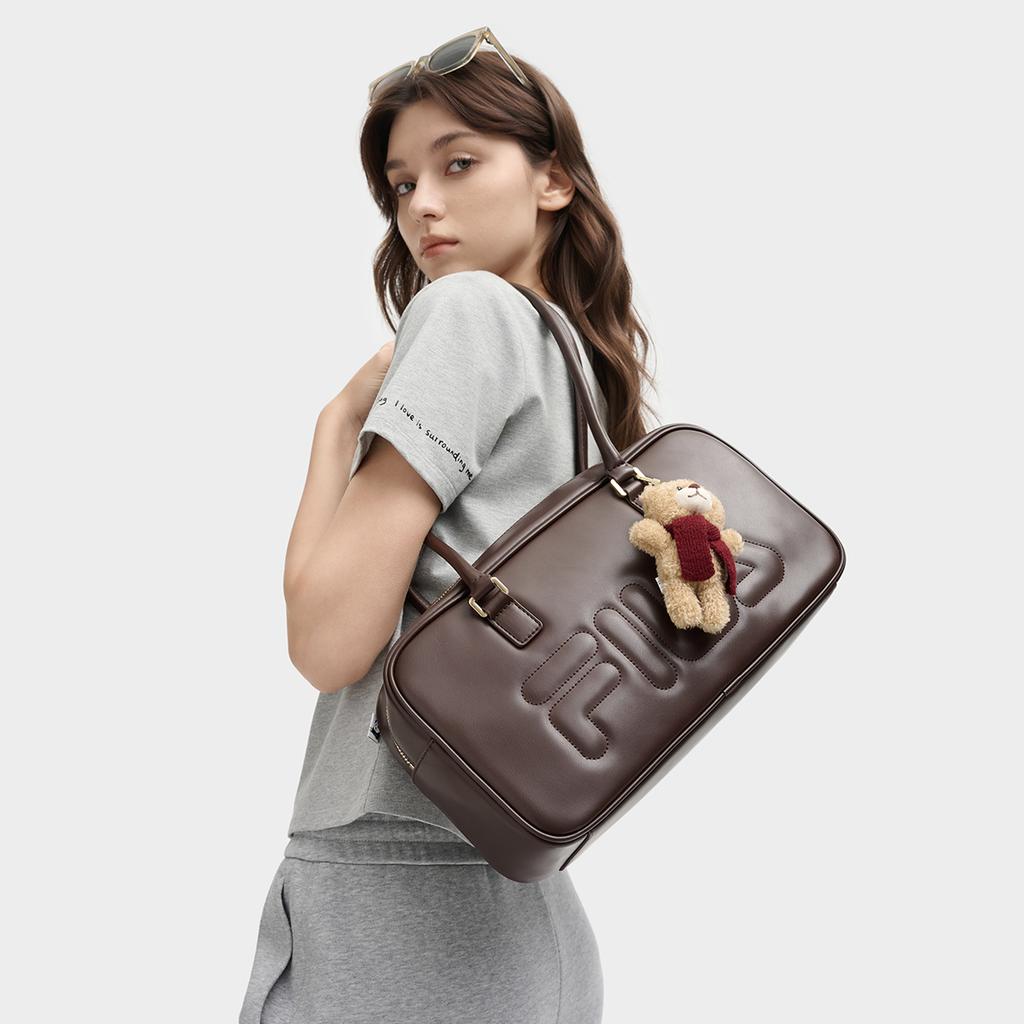 New FILA ORIGINALE PU Shoulder Bag Women's Chocolate Brown F53W539161FBN