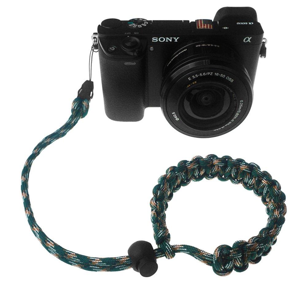 

FoRapid Braided 550 Paracord Adjustable Camera Wrist with Quick Release Connector for Mirrorless Compact System DSLR Cameras and Binoculars Dark зелёный