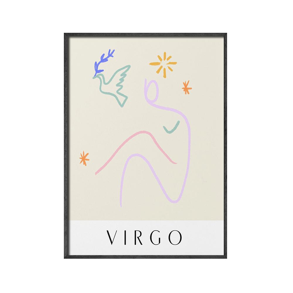 

Зодиакальный плакат, пара астрологических плакатов, художественная живопись, современный век, линия, художественный постер, женская фигура, печать на холсте, Скорпион, художественный декор 21x30cm No Framed