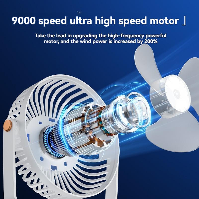 USB Rechargeable Table Fan Portable Mini Desk Fan 360 Degree Rotation Adjustable Clip-on Fan For Student Dormitory