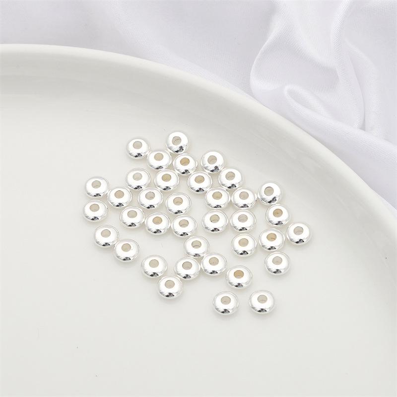 14K Gold-Plated Silver Tone Beads: Thick Spacer & Flat Loose Beads for DIY Jewelry and Bracelets