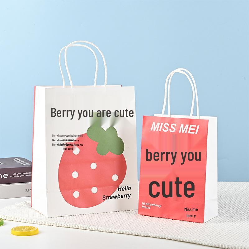 Small Cartoon Kraft Paper Gift Tote for Birthdays and Parties