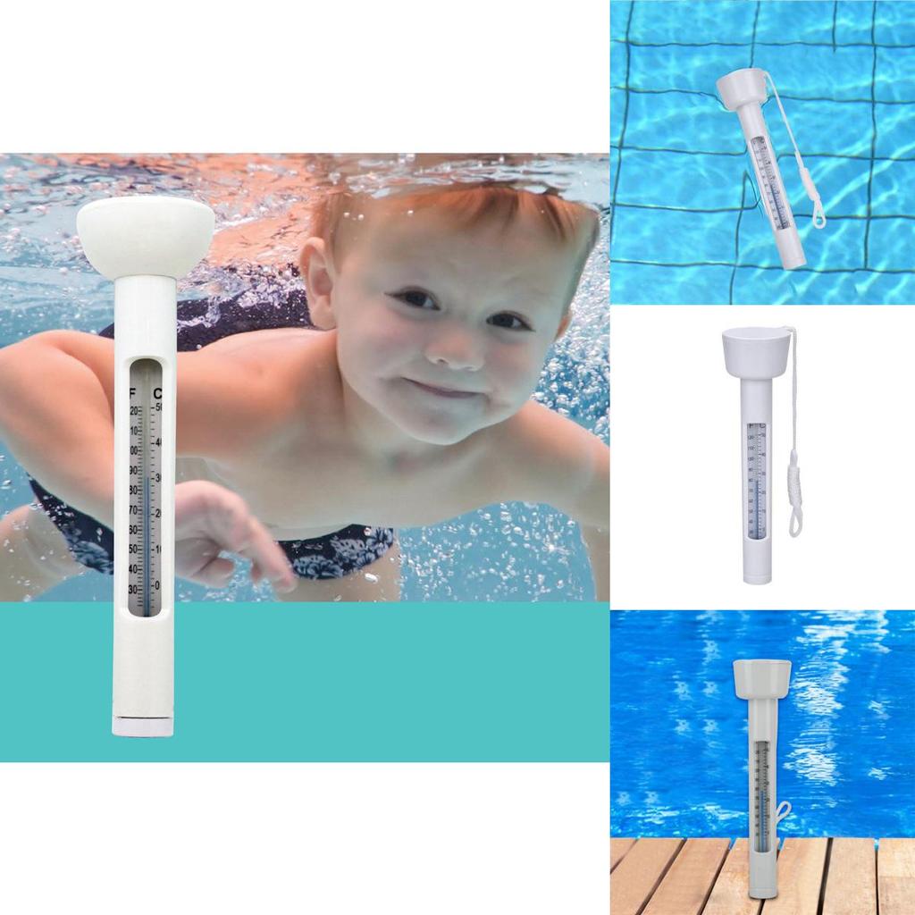 Schwimmbecken Schwimmendes Wasserthermometer Weiß Nicht-elektrisch Zur Messung von Wasser- und Badetemperatur