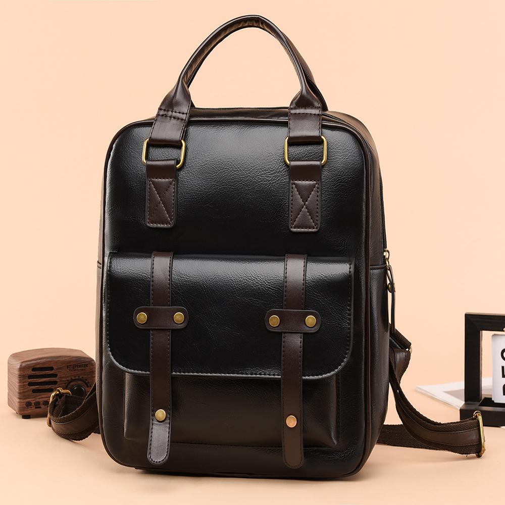 Retro Women's Backpack PU Large Capacity Backpack