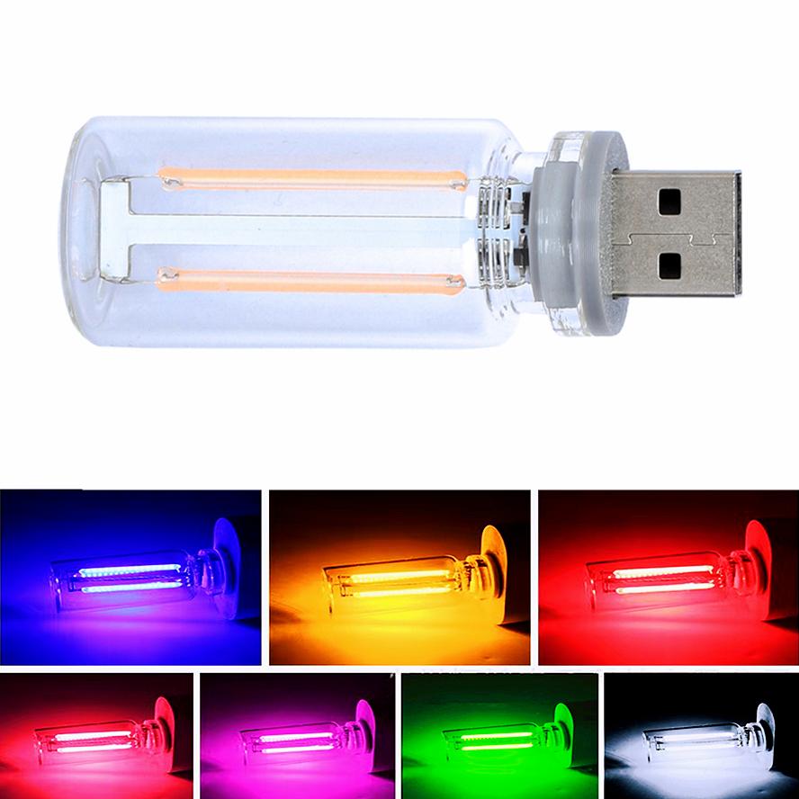 Touch Dimming USB LED Filament Glass Bulb 5V Retro Edison Bulb Night Light Car Decoration Incandesnt Eye Protection Lighting