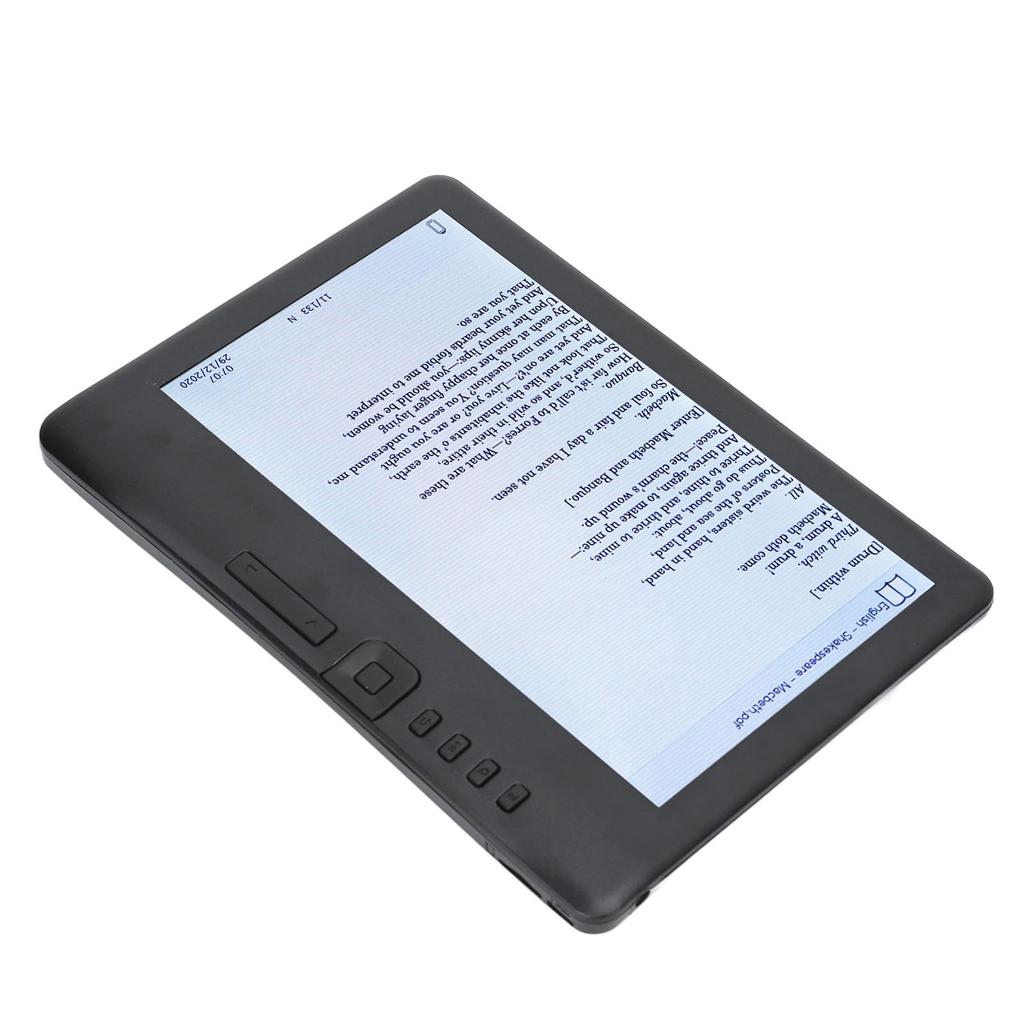 E-Reader 7 Zoll Farb-LCD 16:9 Bildschirm HD 800x480 380MHz Schwarz Schutzhülle Tragbarer E-Reader für