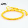Adjustable Wristband Unisex Hand Rope Handmade Braided Solid Color Thick