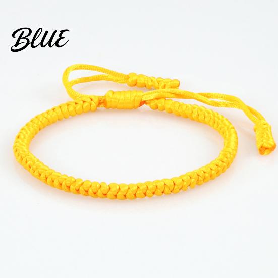 Adjustable Wristband Unisex Hand Rope Handmade Braided Solid Color Thick