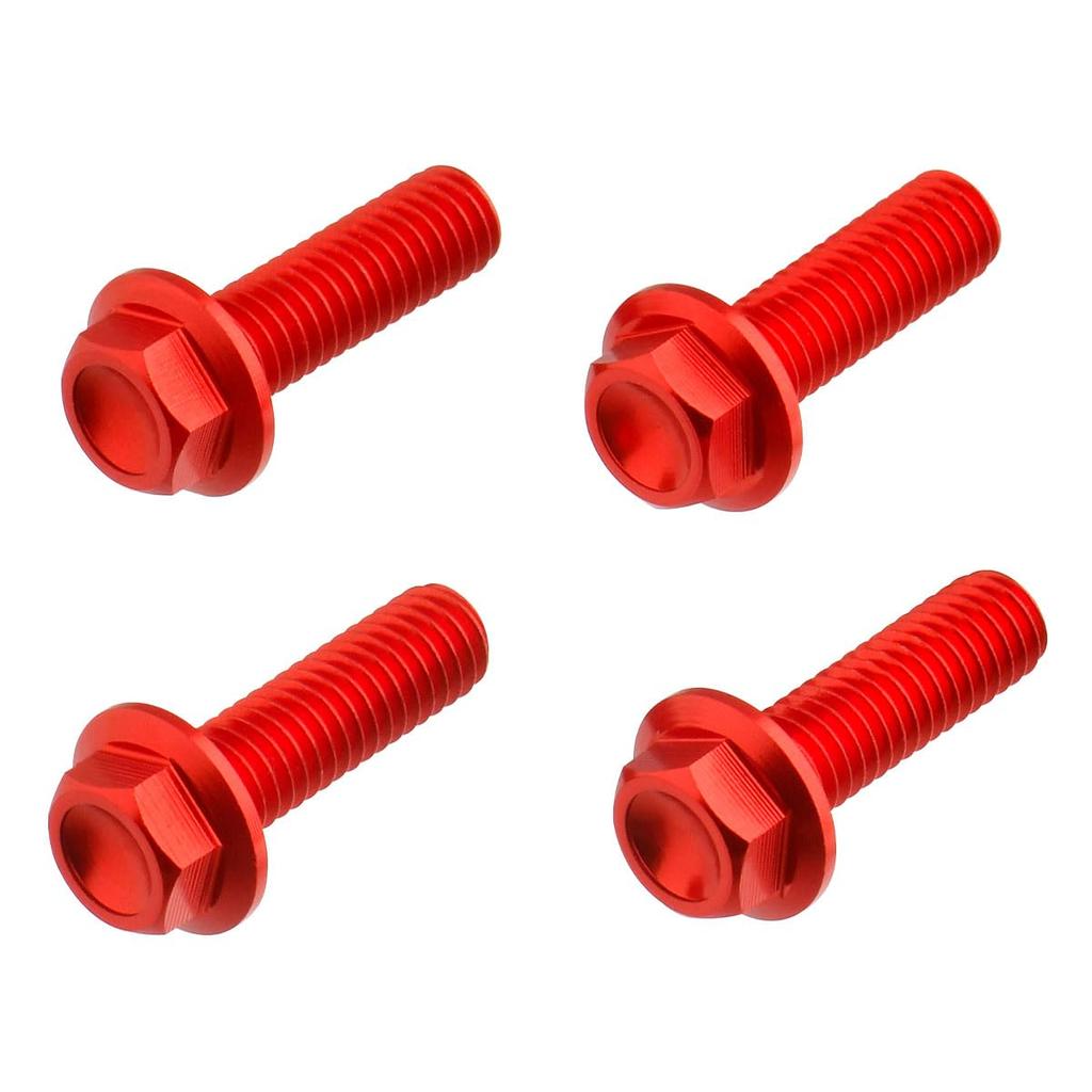 Dearsea (DRC) Flange Bolts, Aluminum, Red, M6 x 20 mm, 4 pcs Dirt Freak DIRTFREAK F7635 (Old Part Number: D58-51-220)