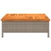 Vidaxl Stolik Ogrodowy, Szary, 70X70X25 Cm, Rattan I Drewno Akacjowe