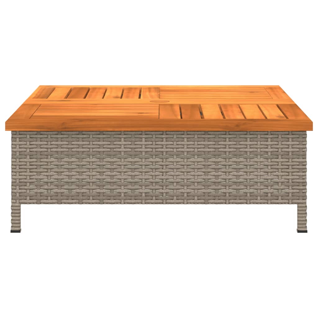 Vidaxl Stolik Ogrodowy, Szary, 70X70X25 Cm, Rattan I Drewno Akacjowe