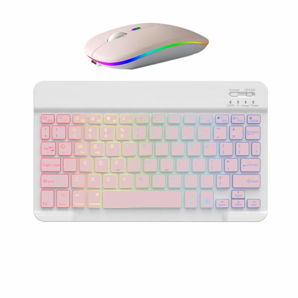 Russian Wireless RGB Backlit Bluetooth Keyboard & Mouse Set for iPad, Phone, Tablet