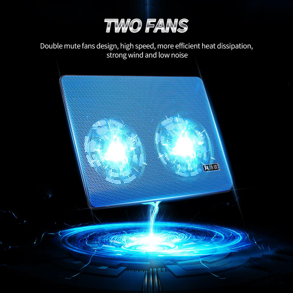 

High performance Laptop Cooler Laptop Cooling Pad Double Fans Cooler with Two USB Ports Support for Laptops Under 17 синий