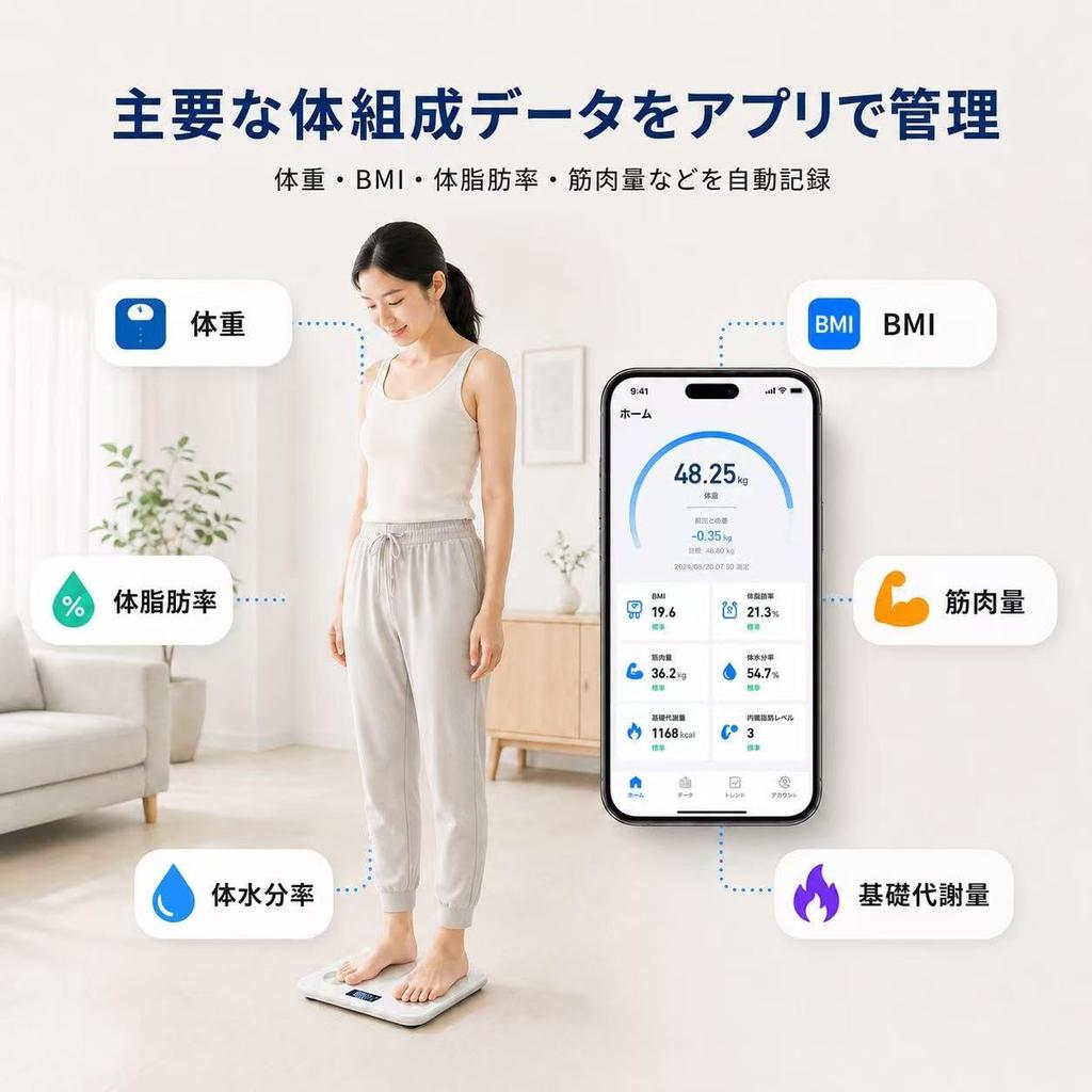 Bluetooth Body Composition Body Fat Smart Health Smartphone Compatible Scale, Scale, Scale, Meter, Connectivity, iOS/Android