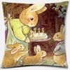 Cute Cartoon Rabbit Printing Series Pattern Pillowcase Square Pillowcase Home Office Decoration Pillowcase