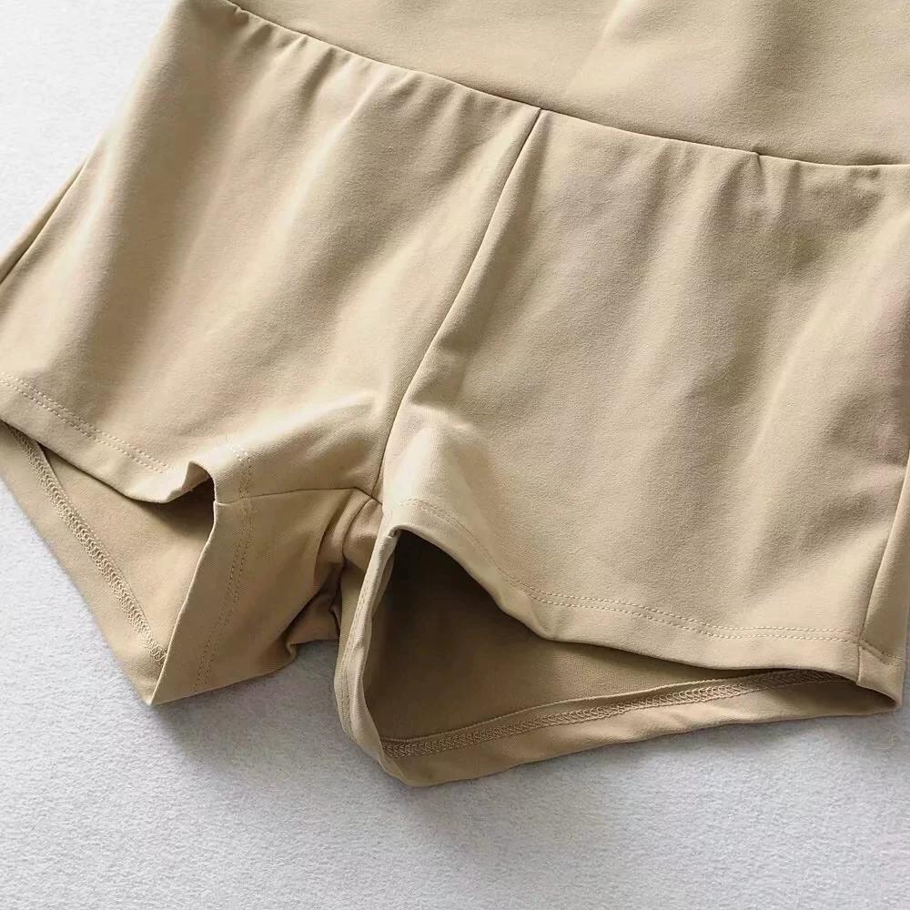 Pantaloncini Sportivi Retro Stile Europeo e Americano a Vita Alta Stretti per un Look Snello