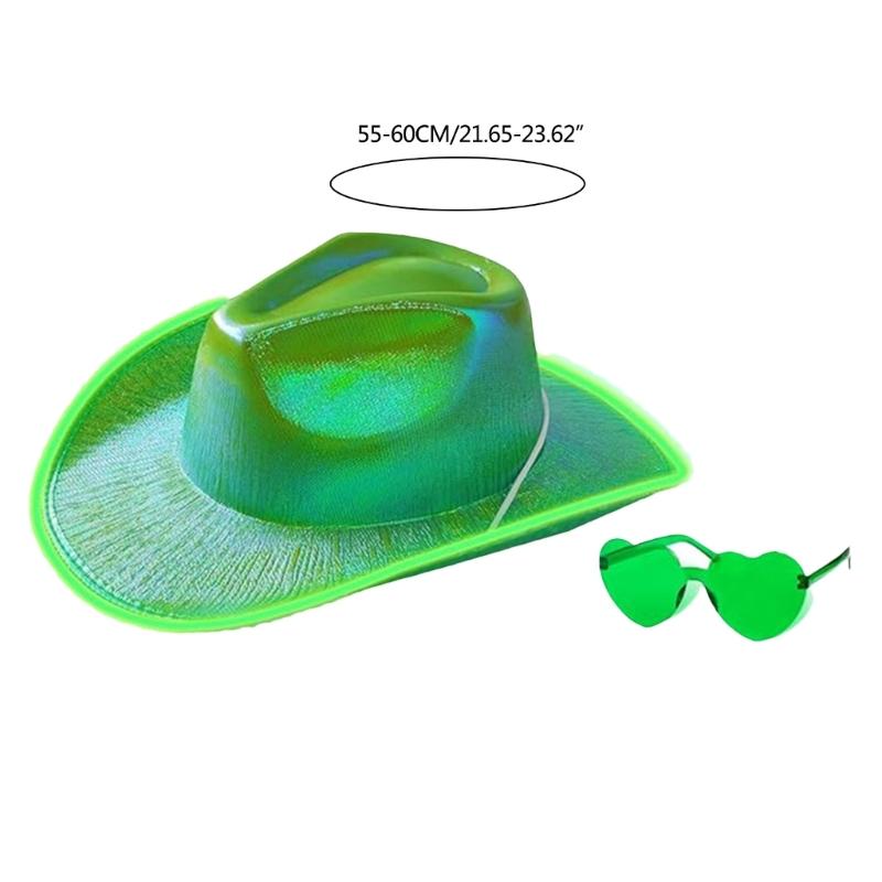Luminous Top Hat Heart Sunglasses Musical Festival Costume Party Dress Up Outfit