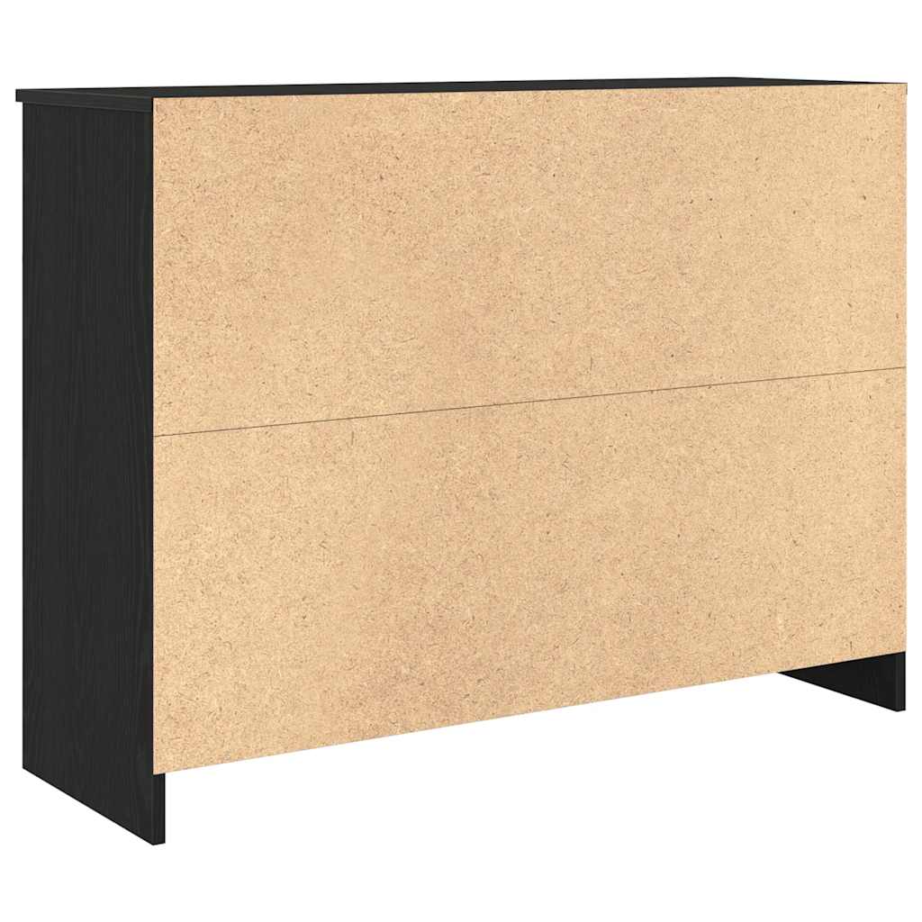 Sideboard with Drawer Black Oak Effect 101 x 35 x 76 cm