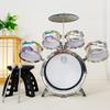 Kids Drum Set Toddler Jazz Drum Kit Toys with Stool Pedal Percussion Musical Instruments Drum Toy Early Education Gift for Boys
