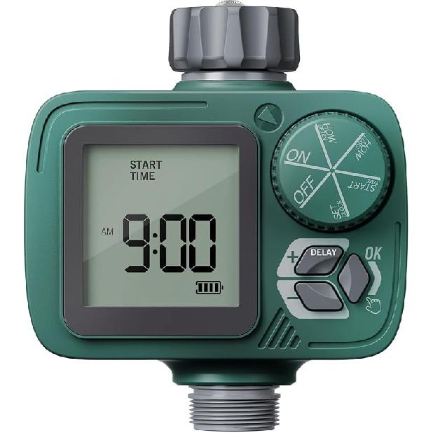 Sprinkler Timer, Programmable Hose Timer with Rain Delay, Manual and Automatic Watering System, Water Timers for Garden Hose, Waterproof Digital
