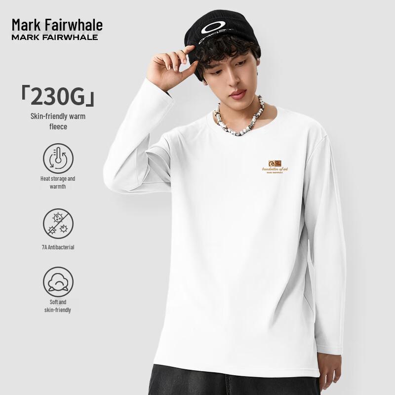 Mark Huafei Men s Casual Fleece Lined Long Sleeve Round Neck Tee 4XL