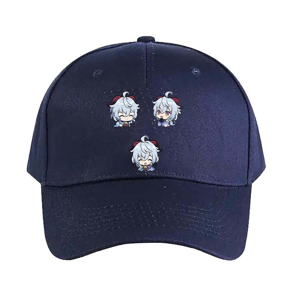 Chibi Ganyu Genshin Impact Cap Summer Woman Man Adult Casual Fashion Casual Adjustable Fishing Hat Sun Hat Baseball Cap