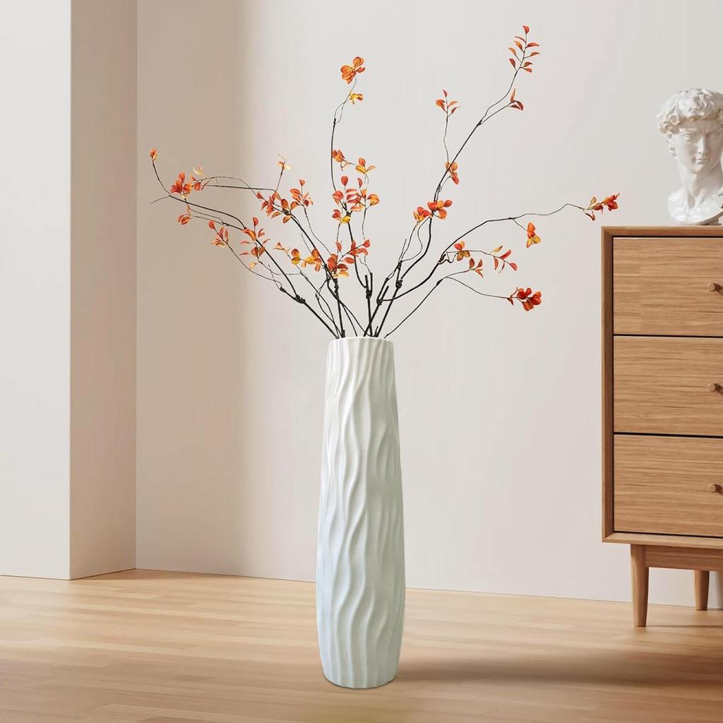 Tall Floor Vase, 3D Relief Floor Centerpiece Standing Hydroponic Vase For Home Living Room Kitchen Bedroom Dining Entryway