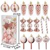 6cm 15-Piece Christmas Ornament Set: Balls, Pine Cones, Lollipops, Candies for Tree Decor and Gifts