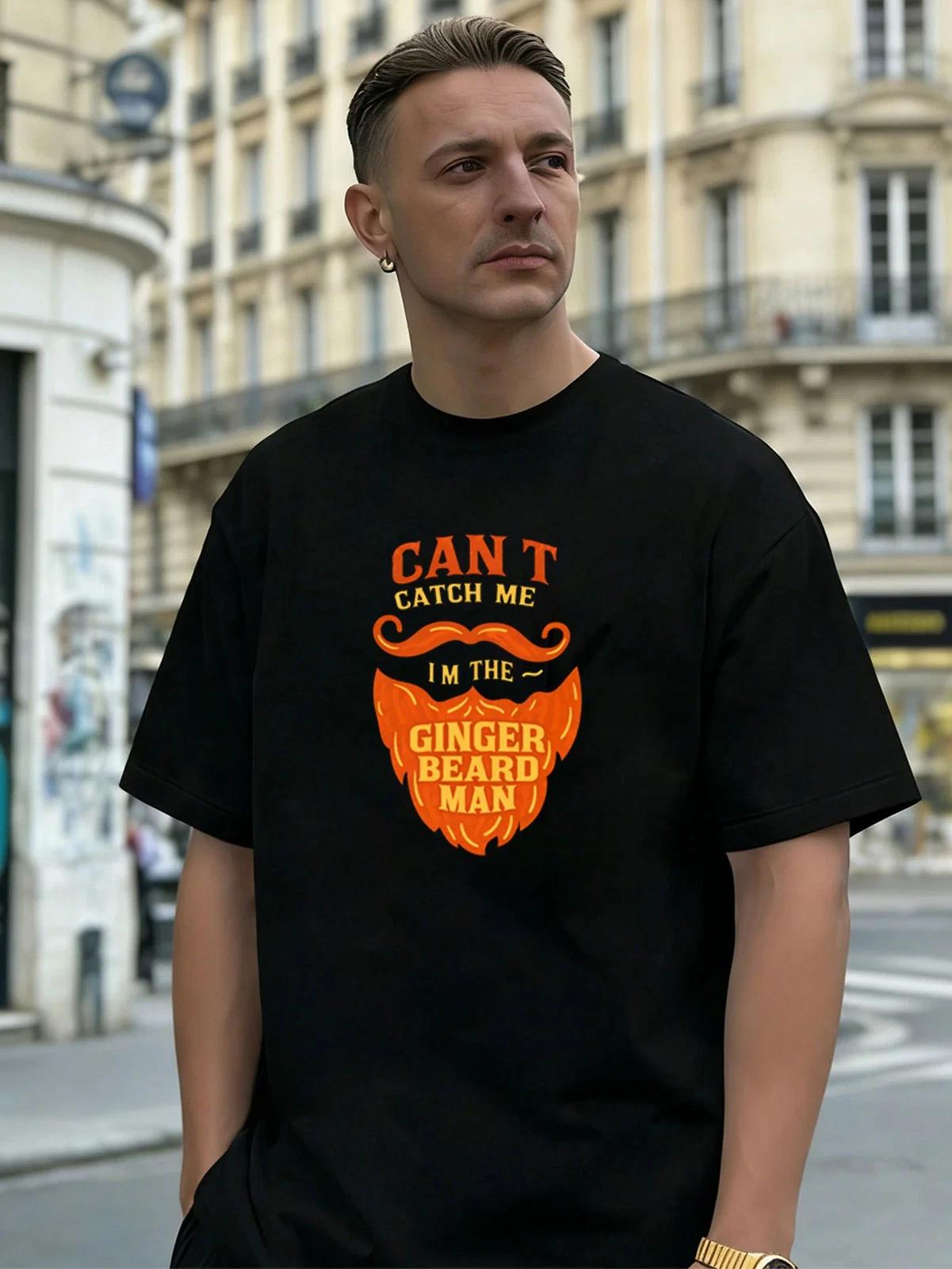 Ginger Beard Man Graphic 100% Cotton Men s T-Shirt,Suitable for Daily Streetwear XXXXL