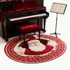Christmas 3D Rug Optical Illusion Santa Claus Round Floor Mat Non-Slip Xmas