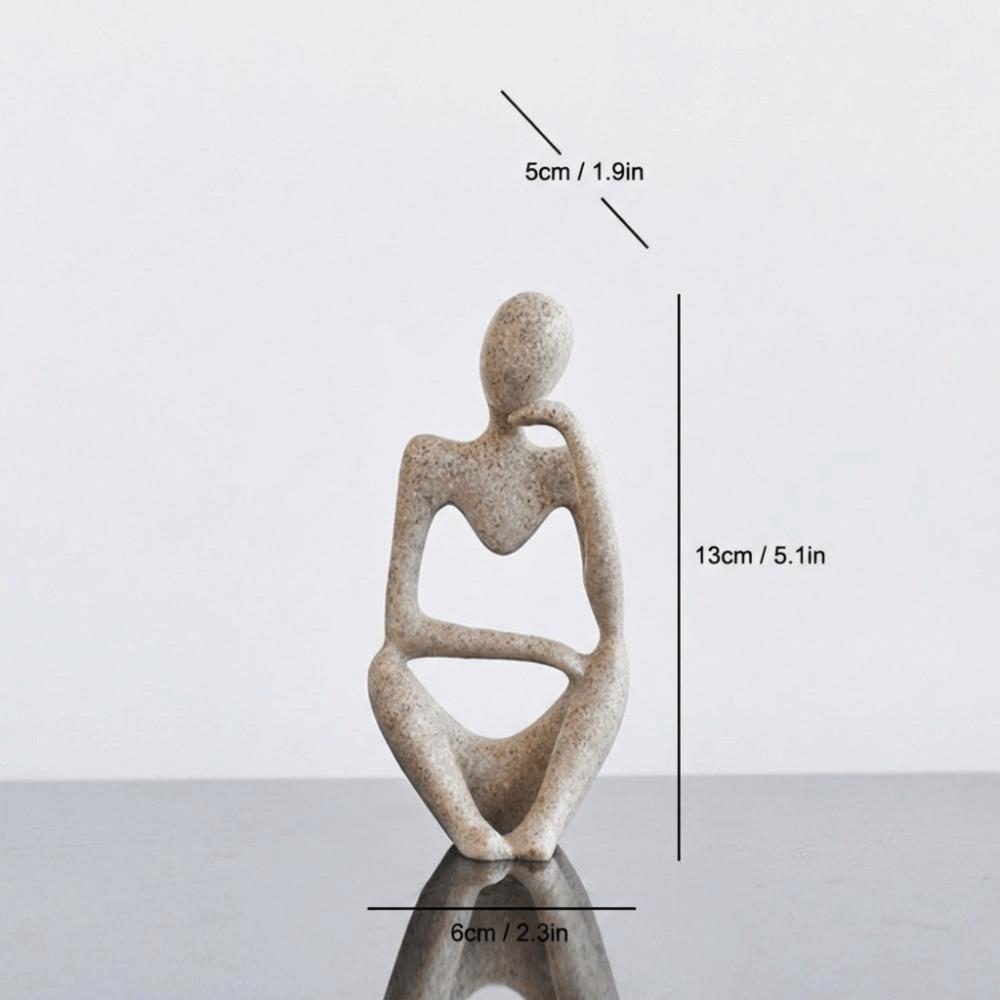Moderne Der Denker Statue Sandfarbe Schreibtisch-Display-Ornamente Lese-Dekor