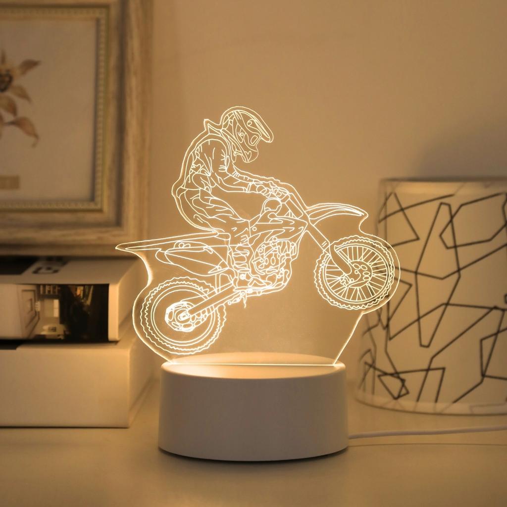 USB 3D Motorrad Experte Kreatives Nachtlicht, Heimdekoration Wohnzimmer Schlafzimmer Dekoration Licht, Geburtstags-Feiertagsgeschenk