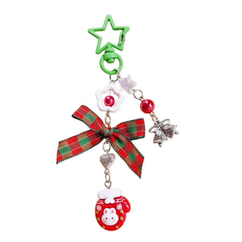 Christmas Themed Acrylic Phone Charm Versatile Christmas Pendant Phone Charm for Keychain Camera Hanging Decoration
