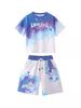 Boys Loose Casual Sets Summer Teen Gradient T-shirts+Shorts 2Pcs Big Kids Sport Short Sleeve Clothes Suits Children Print Outfit