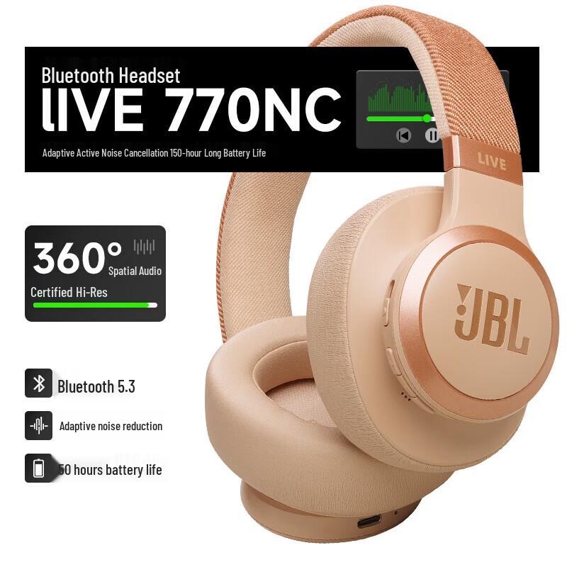 JBL LIVE 770NC Adaptive Noise Cancelling Over-Ear Bluetooth Headphones