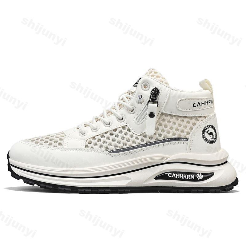 Fashion Men's Shoes 2025 Summer Lightweight Breathable Mesh Casual Sports Shoes High Top Hollow Out Comfortable Fashion Trend Sneakers