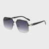 2025 Trendy Double Beam Square Pilot Sunglasses - Unisex European & American Half Frame Style