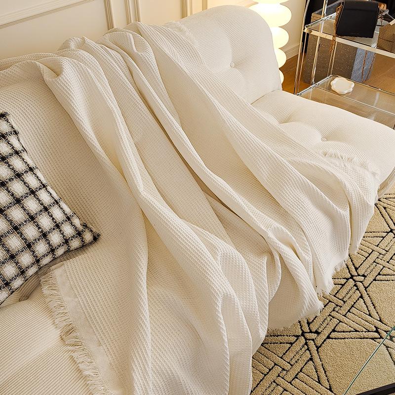 Woven Sofa Cover Blanket Towel for Living Room Furniture Decor Tapestry Couch Cover Solid Color