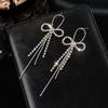 Diamond Bow Fringed Earrings, Temperament Earrings, Fashion Earrings For Women