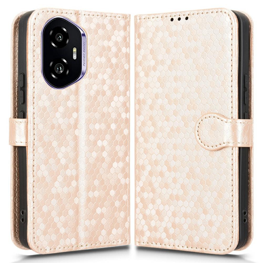 För Honor 300 Plånboksfodral Prickmönster Prägling PU Läder Telefonskal