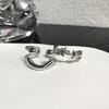 Smiley Gezicht Eenvoudige Ster Meisje Ring Opening Verstelbaar Niche Ontwerp Gestapeld Lach Gepersonaliseerde Wijsvinger Staartring