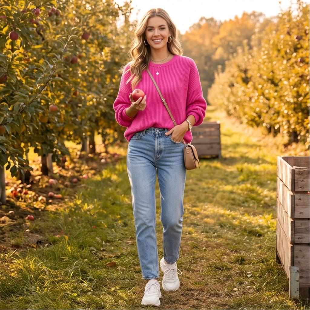 Women's Casual Neck Sweater for Spring and Fall, Long Sleeve Pullover for Everyday Wear