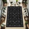 Dark Gothic Celestial Rose Print Area Rug, Ornate Vintage Floor Mat for Living Room Bedroom Kitchen Dorm Office Home Decor