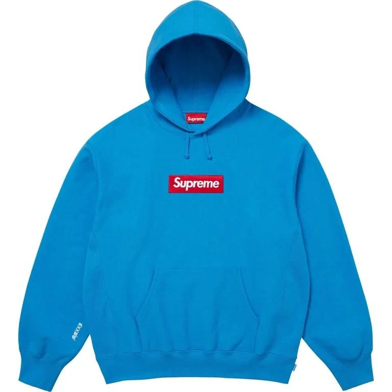 Supreme Mikina s kapucí Box Logo (25FW) Tyrkysová
