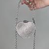 Acylic Mini Doublesided Diamond Clutch With Heart And Lock Buckle For Daily Street Style