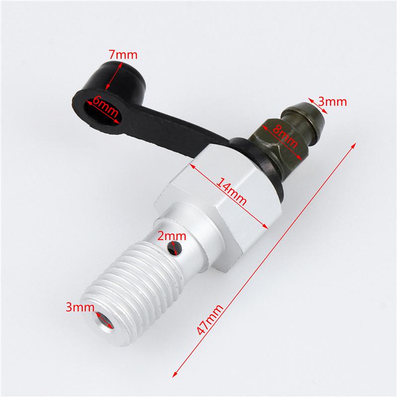 M10x1.25mm Motorcycle Brake Caliper Single Banjo Bolt & Bleed Nipple/Screw Nipple with Aluminum Dust Cap Motorcycles Universal