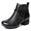 GKTINOO 2025 New Autumn Winter Thick Heel Ankle Boots Women Warm Boots Shoes Handmade Genuine Leather Zipper Retro Boots