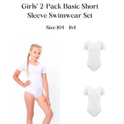 Girls’ 2-Pack Basic Short Sleeve Swimwear Set, Summer 6361-036-pak2 HC